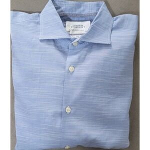 Charles Tyrwhitt Men's Horizontal Stripe Extra Slim Fit Dress Shirt Size 17 X 35